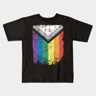 LGBTQIA+ Progress Pride Flag Ally Pride Month Kids T-Shirt